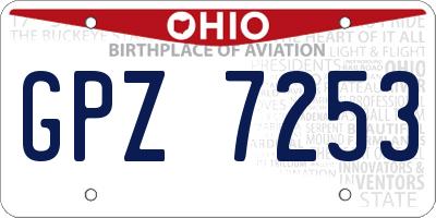 OH license plate GPZ7253