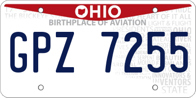 OH license plate GPZ7255