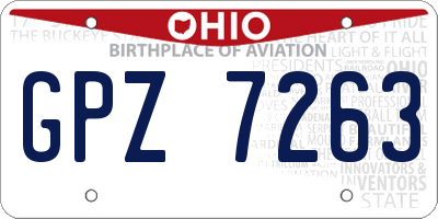 OH license plate GPZ7263