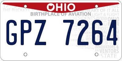 OH license plate GPZ7264