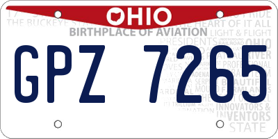 OH license plate GPZ7265