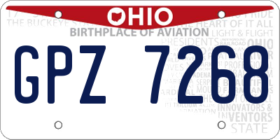OH license plate GPZ7268