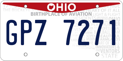 OH license plate GPZ7271