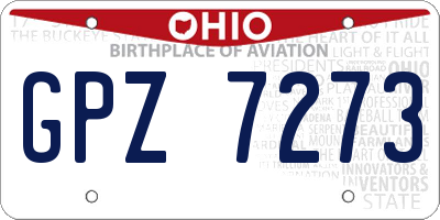 OH license plate GPZ7273
