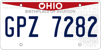 OH license plate GPZ7282