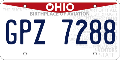 OH license plate GPZ7288