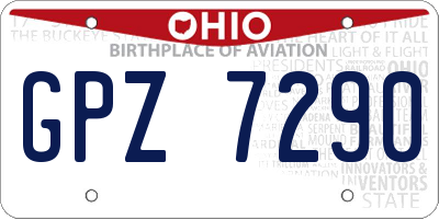 OH license plate GPZ7290