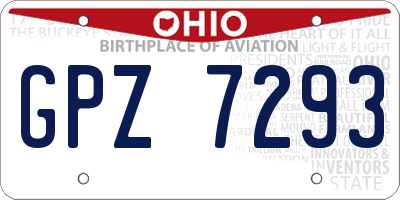 OH license plate GPZ7293