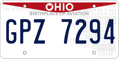 OH license plate GPZ7294