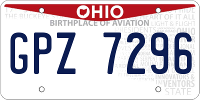 OH license plate GPZ7296