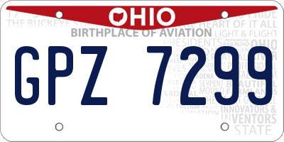 OH license plate GPZ7299