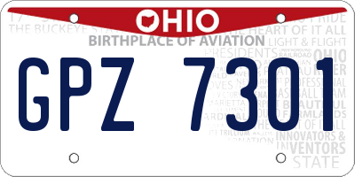 OH license plate GPZ7301