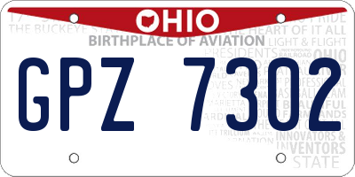 OH license plate GPZ7302