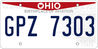 OH license plate GPZ7303