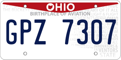 OH license plate GPZ7307