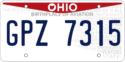 OH license plate GPZ7315