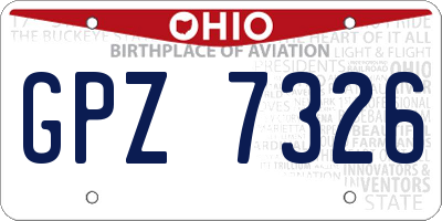 OH license plate GPZ7326