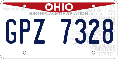 OH license plate GPZ7328