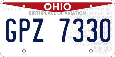 OH license plate GPZ7330
