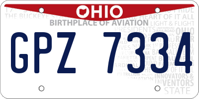 OH license plate GPZ7334