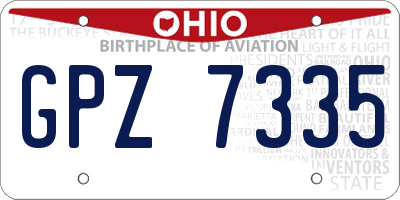 OH license plate GPZ7335