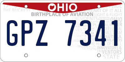 OH license plate GPZ7341