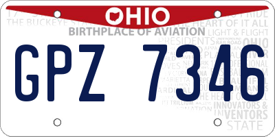 OH license plate GPZ7346