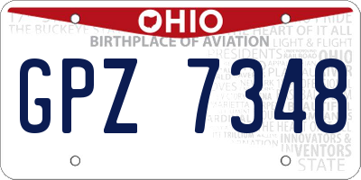 OH license plate GPZ7348