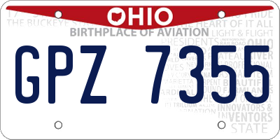 OH license plate GPZ7355