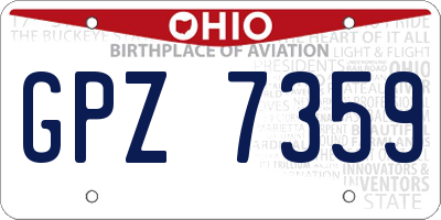 OH license plate GPZ7359
