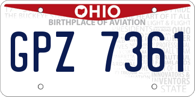OH license plate GPZ7361