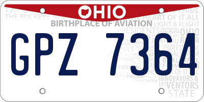 OH license plate GPZ7364