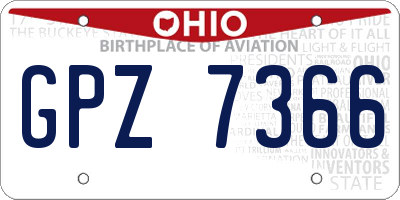 OH license plate GPZ7366