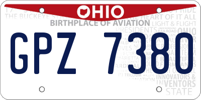 OH license plate GPZ7380