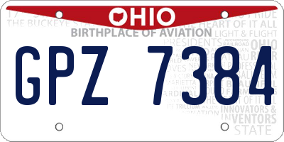 OH license plate GPZ7384