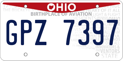 OH license plate GPZ7397