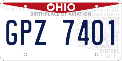 OH license plate GPZ7401