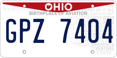 OH license plate GPZ7404