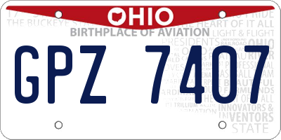 OH license plate GPZ7407