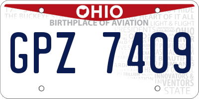 OH license plate GPZ7409