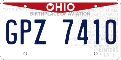 OH license plate GPZ7410