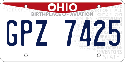 OH license plate GPZ7425