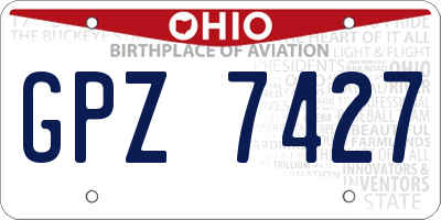 OH license plate GPZ7427