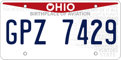 OH license plate GPZ7429