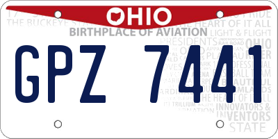OH license plate GPZ7441