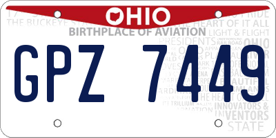 OH license plate GPZ7449