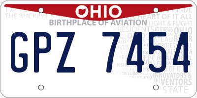 OH license plate GPZ7454