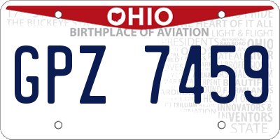 OH license plate GPZ7459