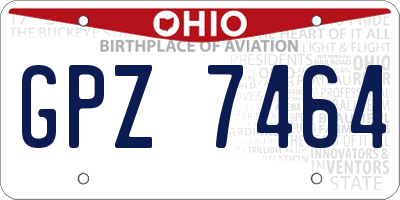 OH license plate GPZ7464
