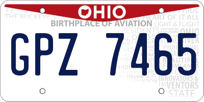 OH license plate GPZ7465